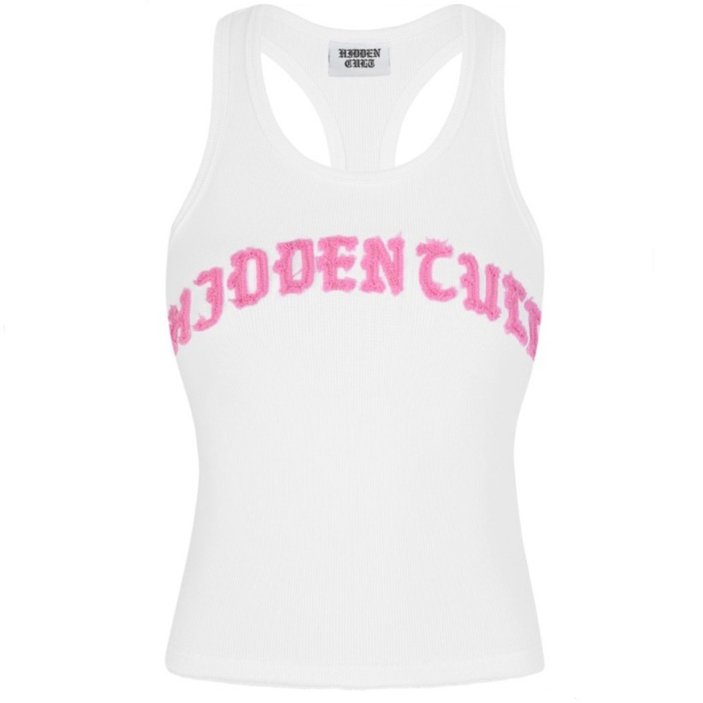 EXTREMELY RARE hidden cult distressed pink tank top